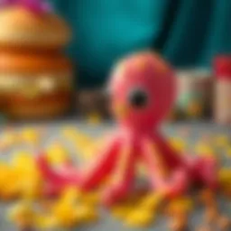 Colorful pink octopus toy with engaging design