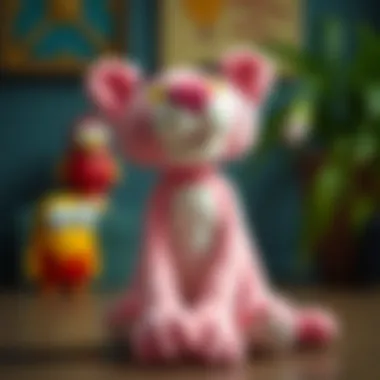 Design features of Pink Panther plush toy
