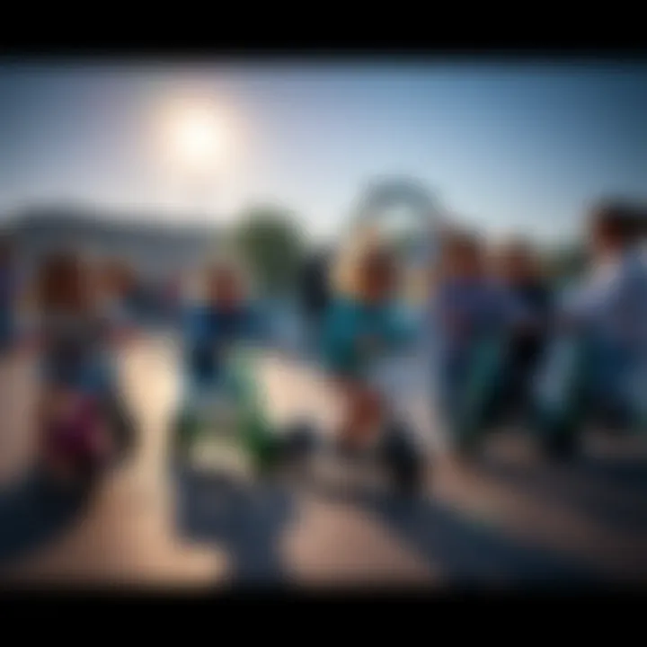 Group of children playing with their Pilsan Mini Scooters