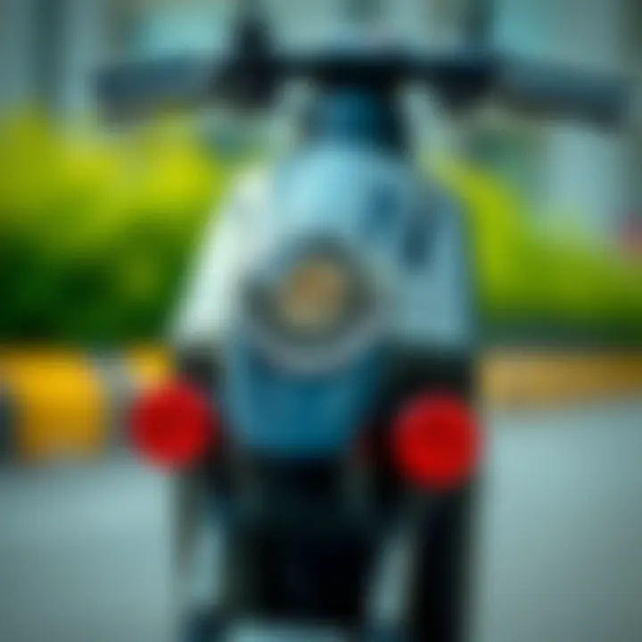 Close-up of Pilsan Mini Scooter's safety features