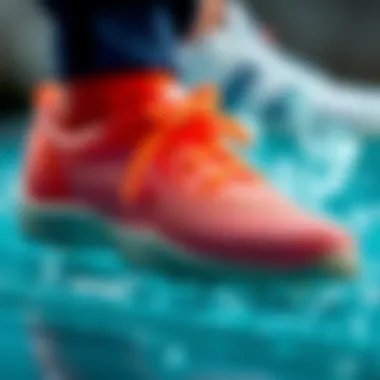 Close-up of a plastic sea shoe's texture