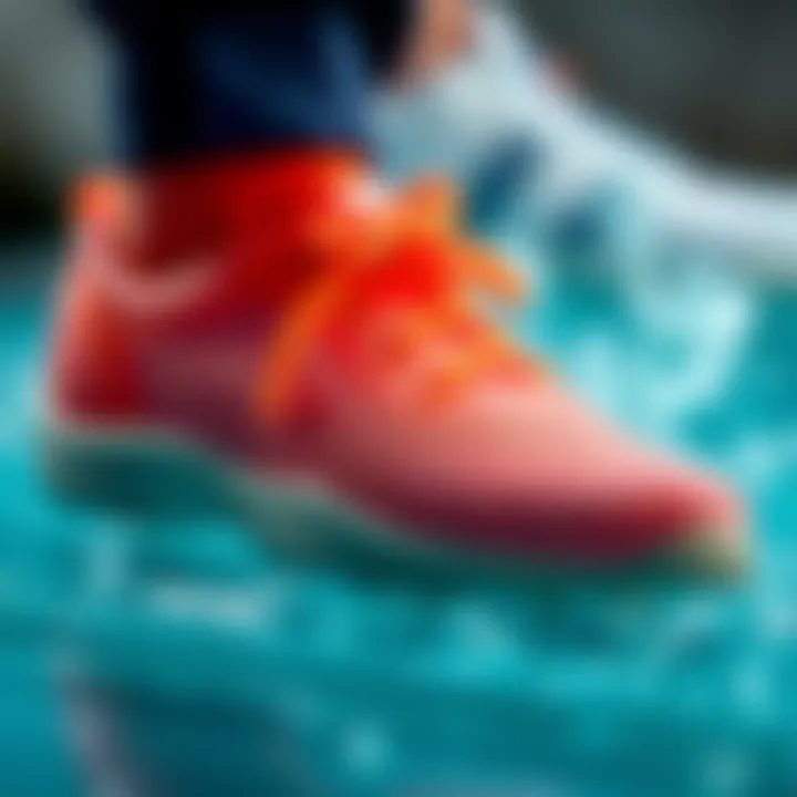 Close-up of a plastic sea shoe's texture