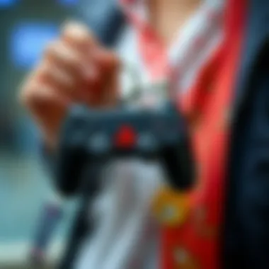 PlayStation Keychain as a Fashion Statement PlayStation keychain being used as a fashionable accessory