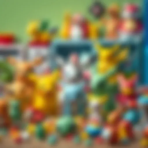 Colorful Pokémon toys arranged in a playful setting