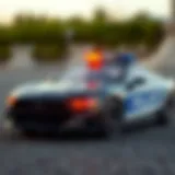 A sleek police car design showcasing modern features