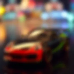 Detailed view of a Porsche 911 Hot Wheels model showcasing its sleek design.