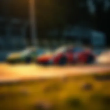 Dynamic racing scene featuring remote-controlled Porsche car