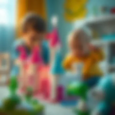 Children playing with a princess castle toy, sparking creativity