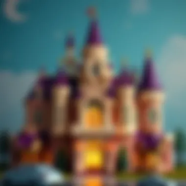 An intricate architectural design of a fairy tale castle