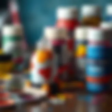 An array of professional paint sets showcasing vibrant colors and textures