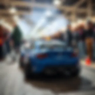 Vibrant Community Engagement Enthusiastic group of RC drift car enthusiasts at a competition