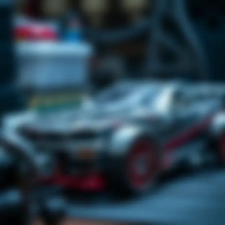 Engineering Marvels of Drift Cars Close-up view of RC drift car components highlighting engineering details