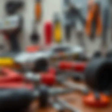 Essential Maintenance Tips Maintenance tools and tips for RC drift cars displayed neatly