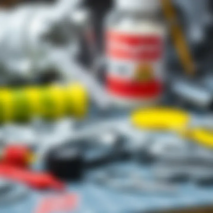 Close-up of assembly materials used in the Revell A350 kit