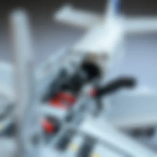 Detailed view of the Revell A350 model kit showing intricate components