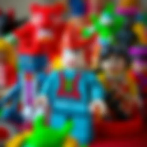 A collection of colorful Roblox figures showcasing creativity and play.