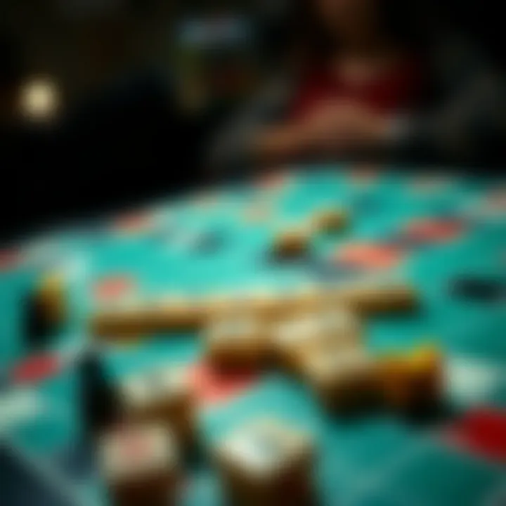 Detailed illustration of Scrabble game board and pieces