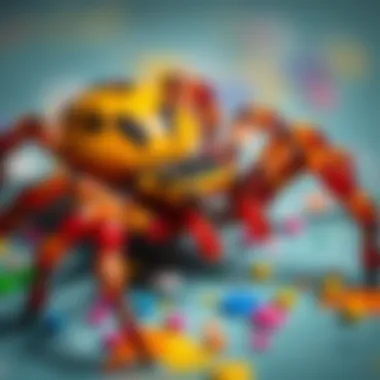 Colorful spider art project example