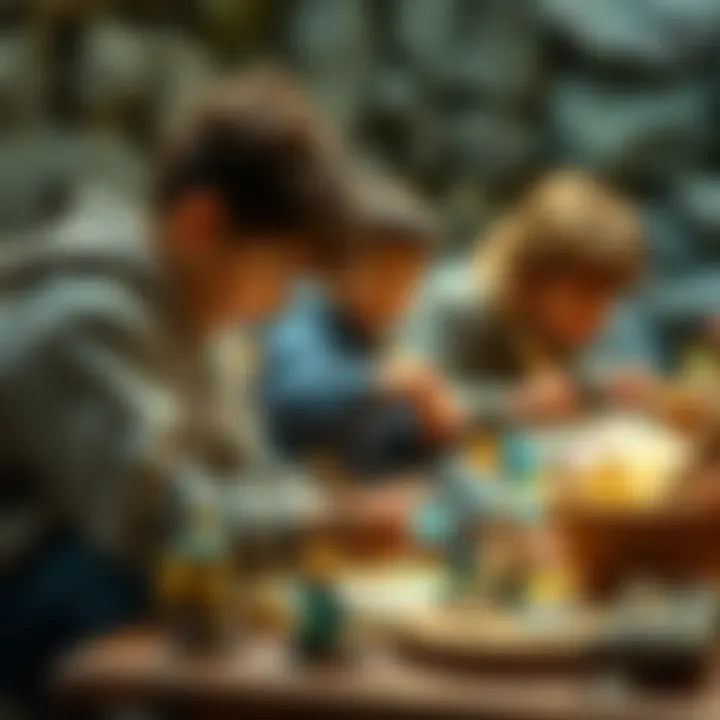 Children engaged in stone painting activity