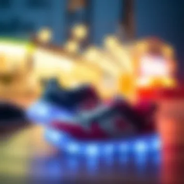 Stylish light-up shoes showcased in a trendy setting