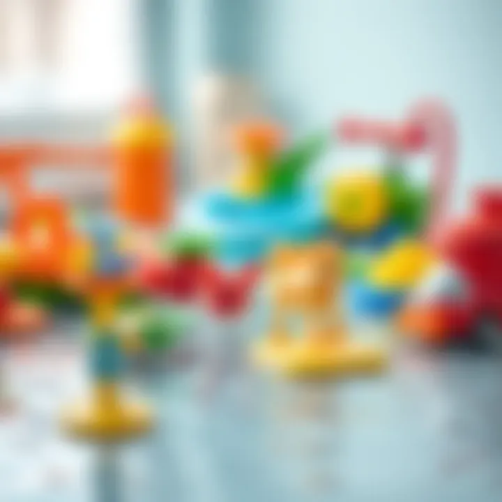 An assortment of educational water-based toys designed for child development