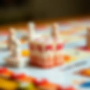 A close-up of the game pieces used in the Sunman word game.