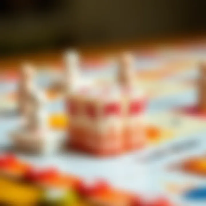 A close-up of the game pieces used in the Sunman word game.