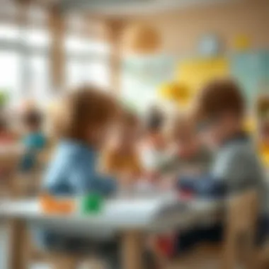 Group of children participating in interactive learning