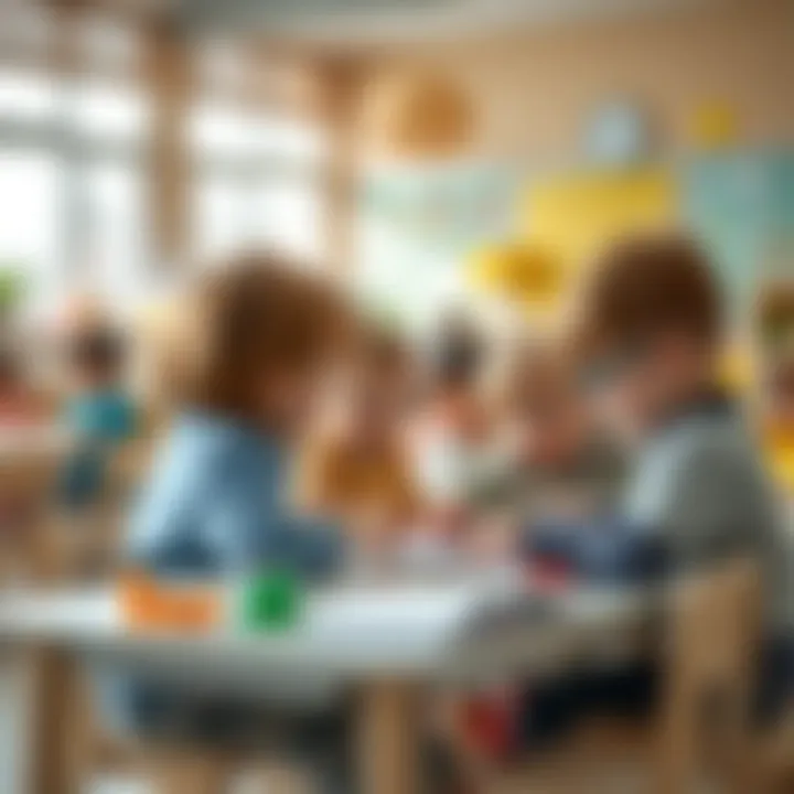 Group of children participating in interactive learning