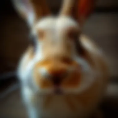 A close-up of a rabbit's expressive eyes, capturing emotion and depth in visual art.
