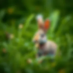 A serene depiction of a rabbit in a lush green meadow, symbolizing tranquility and nature.