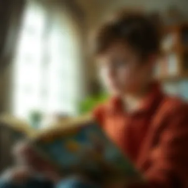 A young reader immersed in a captivating story