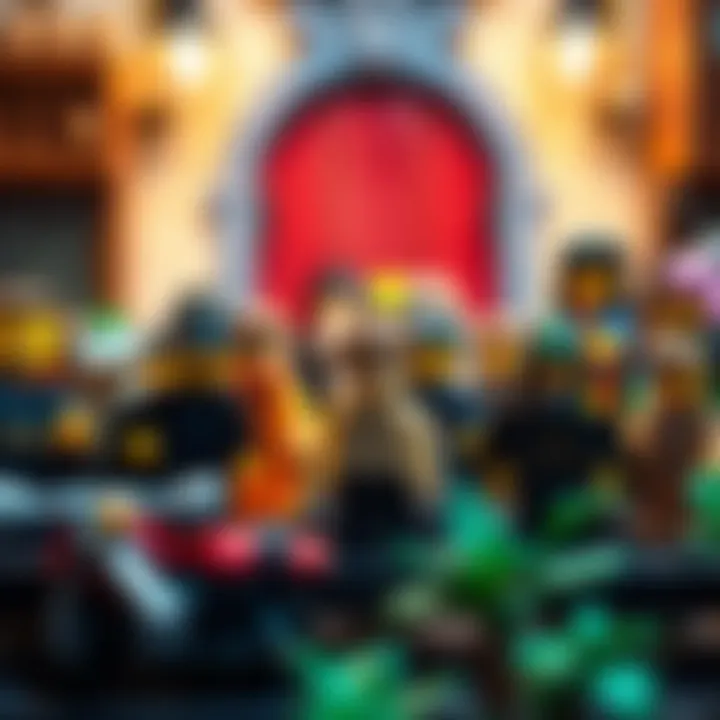 An artistic display of unique Lego mini figures in a themed setting