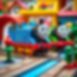 Colorful Thomas toy train set