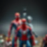 Three Spider-Man characters showcasing teamwork and unity