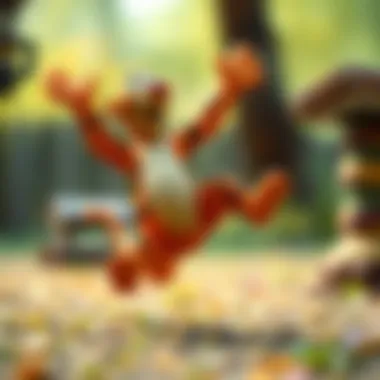 An engaging scene of Tigger bouncing joyfully, symbolizing enthusiasm and energy.