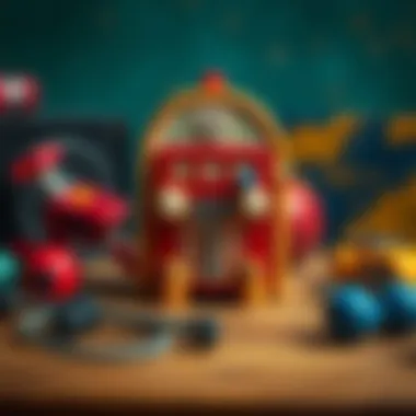 A timeline showcasing the evolution of musical toys