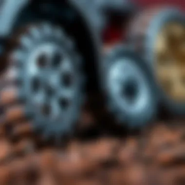 Close-up of the materials used in toy car wheels