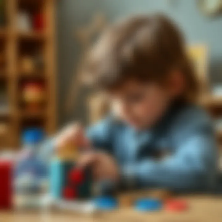 A child exploring a science kit with curiosity