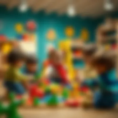 Interactive playtime with children showcasing learning