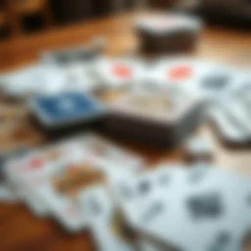 Diverse deck of cards spread on a table