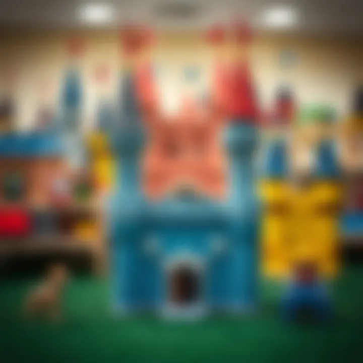 Different types of portable castles displayed