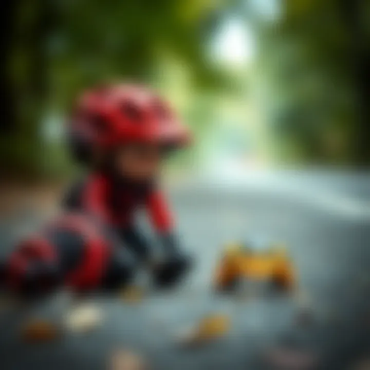 Safety gear for children while cycling, including helmets and pads