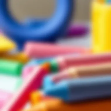 Close-up of colorful pastels used for unicorn illustration.