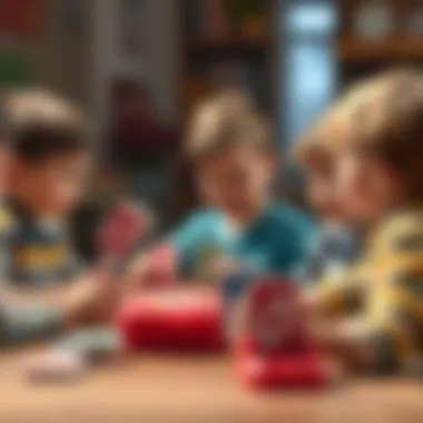 Children engaging in a Uno game