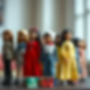 A collection of long dolls in various outfits, highlighting diversity and choice
