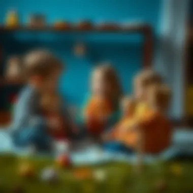 Children engaging in imaginative play with long dolls