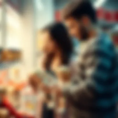 A parent and child selecting a long doll in a store, reflecting the decision-making process