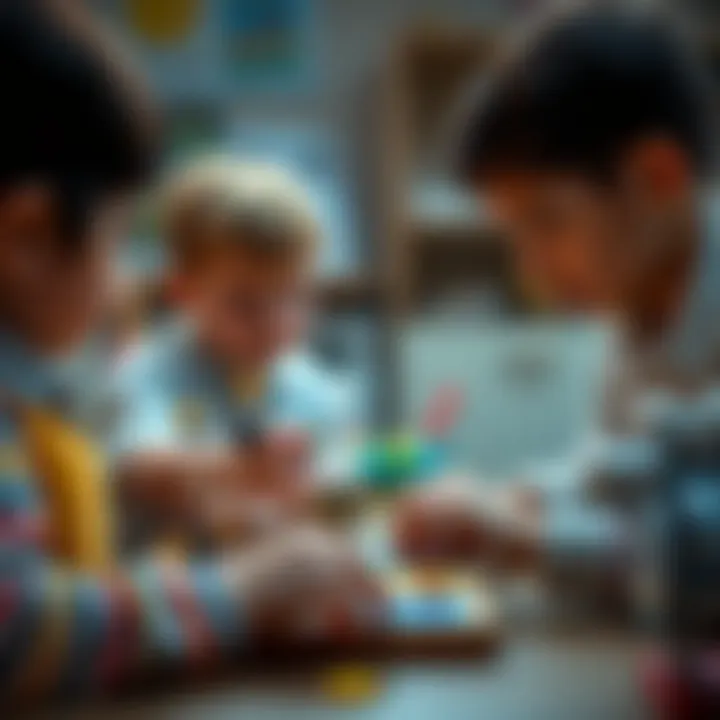 Children engaging with the vacuum molecule set in an educational setting