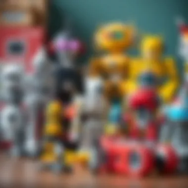 A collection of various types of robotic toys designed for different learning experiences.